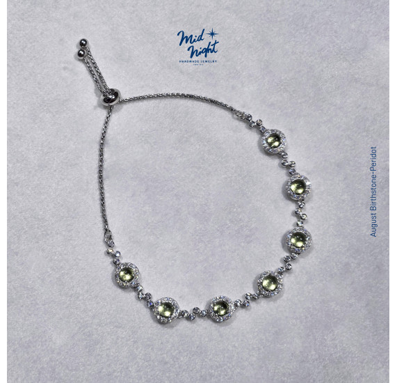 August Birthstone-Peridot Bubble Bracelet